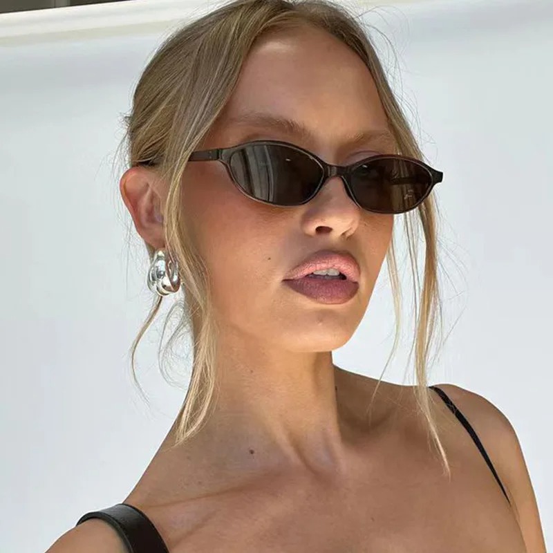 Vintage Fashion Design - Retro Oval Frame Sunglasses Fashion Women