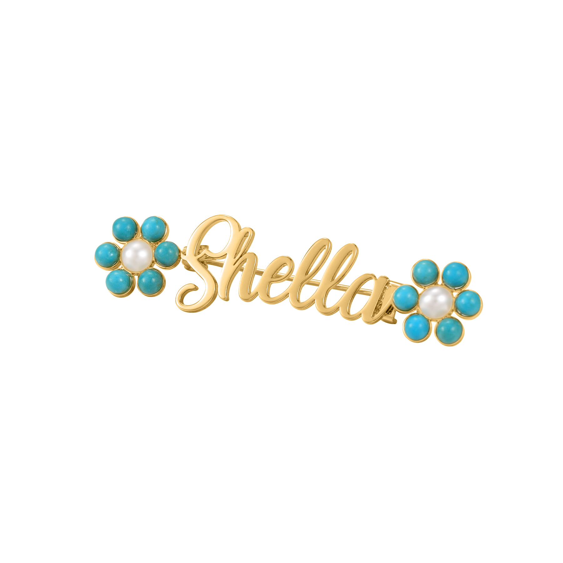 Vintage Fashion Names - Custom Name Brooch Personalized Cursive Letter