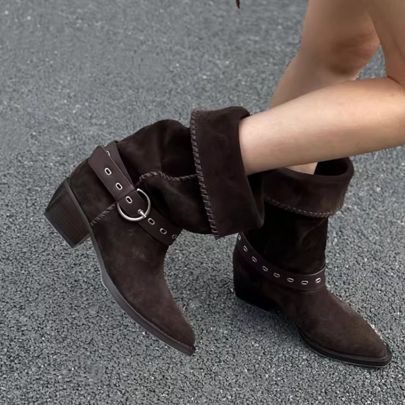 Vintage Fashion Design - Designer Women's Boots Fashion Vintage Suede