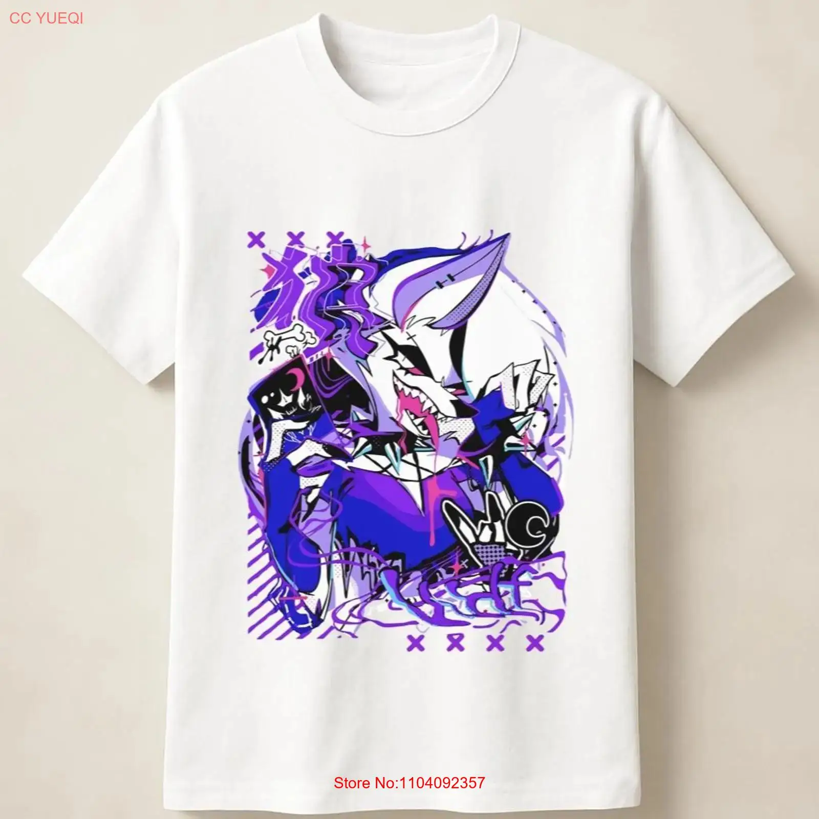 Purple Anime Wolf in Graffiti  - огляд і ціна Vintage Fashion Illustration