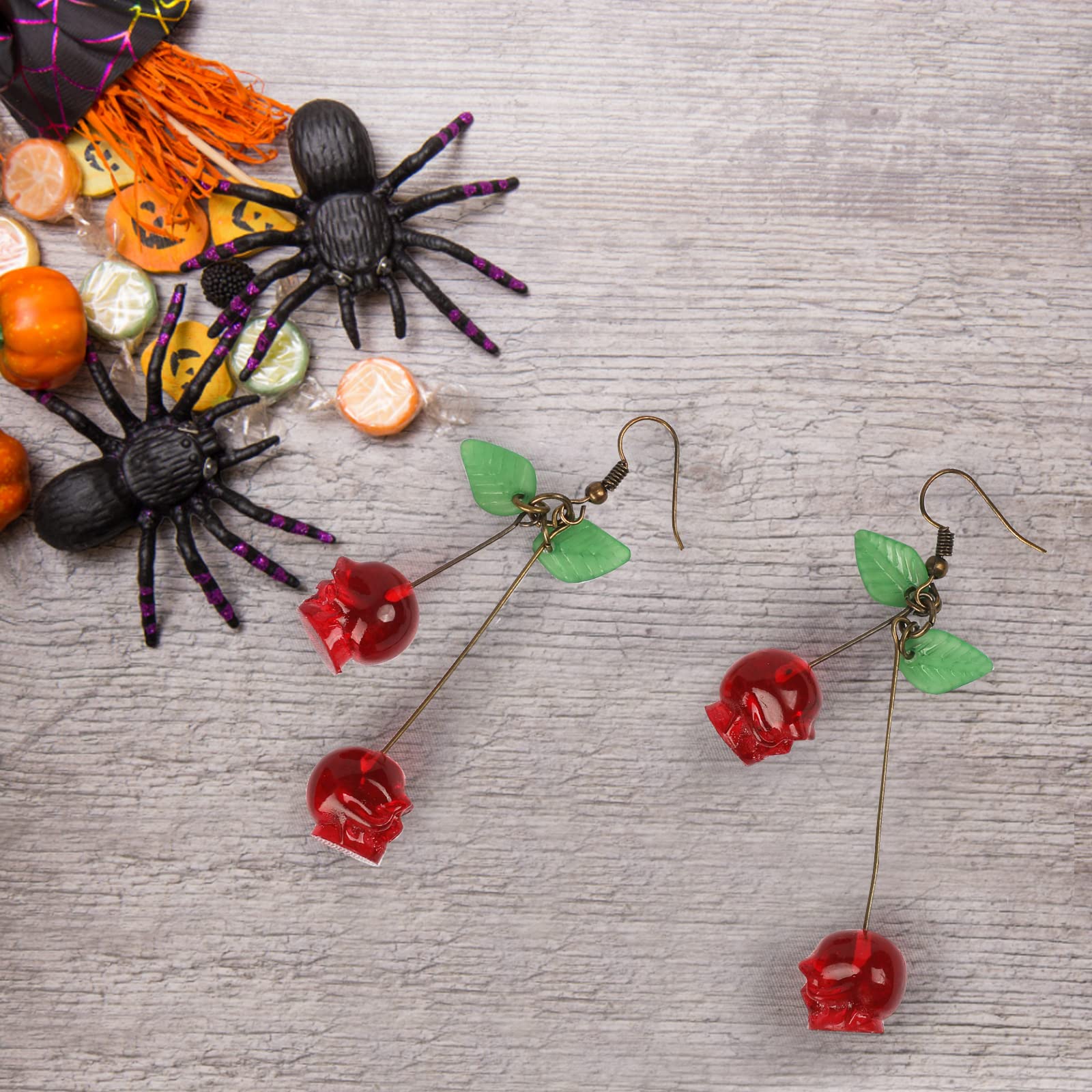 Skull Cherry -Red Skulls Earri - огляд і ціна Quirky Vintage Fashion