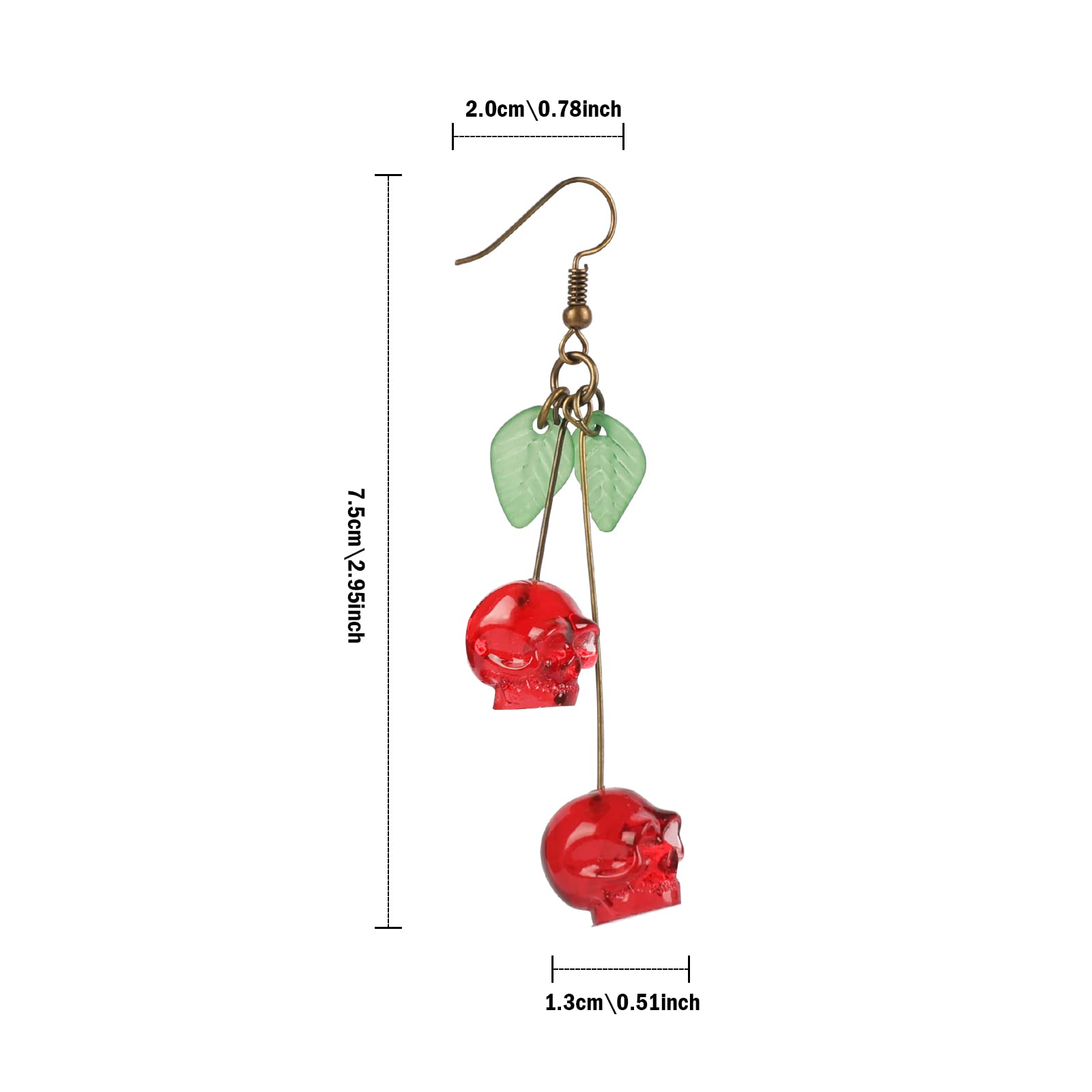 Skull Cherry -Red Skulls Earri - огляд і ціна Quirky Vintage Fashion