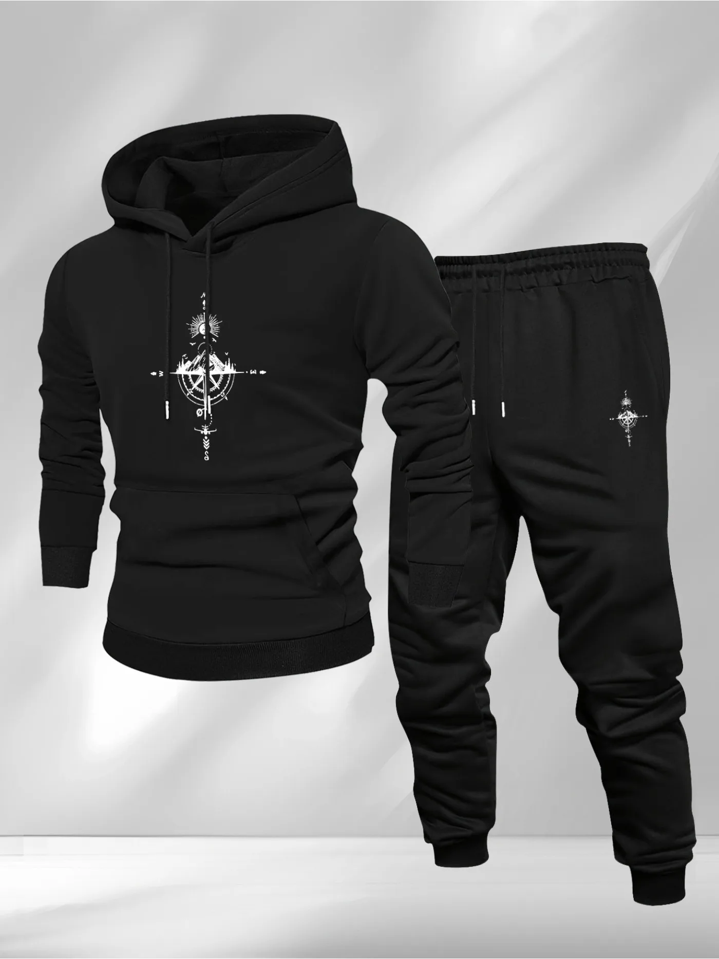 Vintage Compass Print Hoodie a - огляд і ціна Vintage Urban Fashion