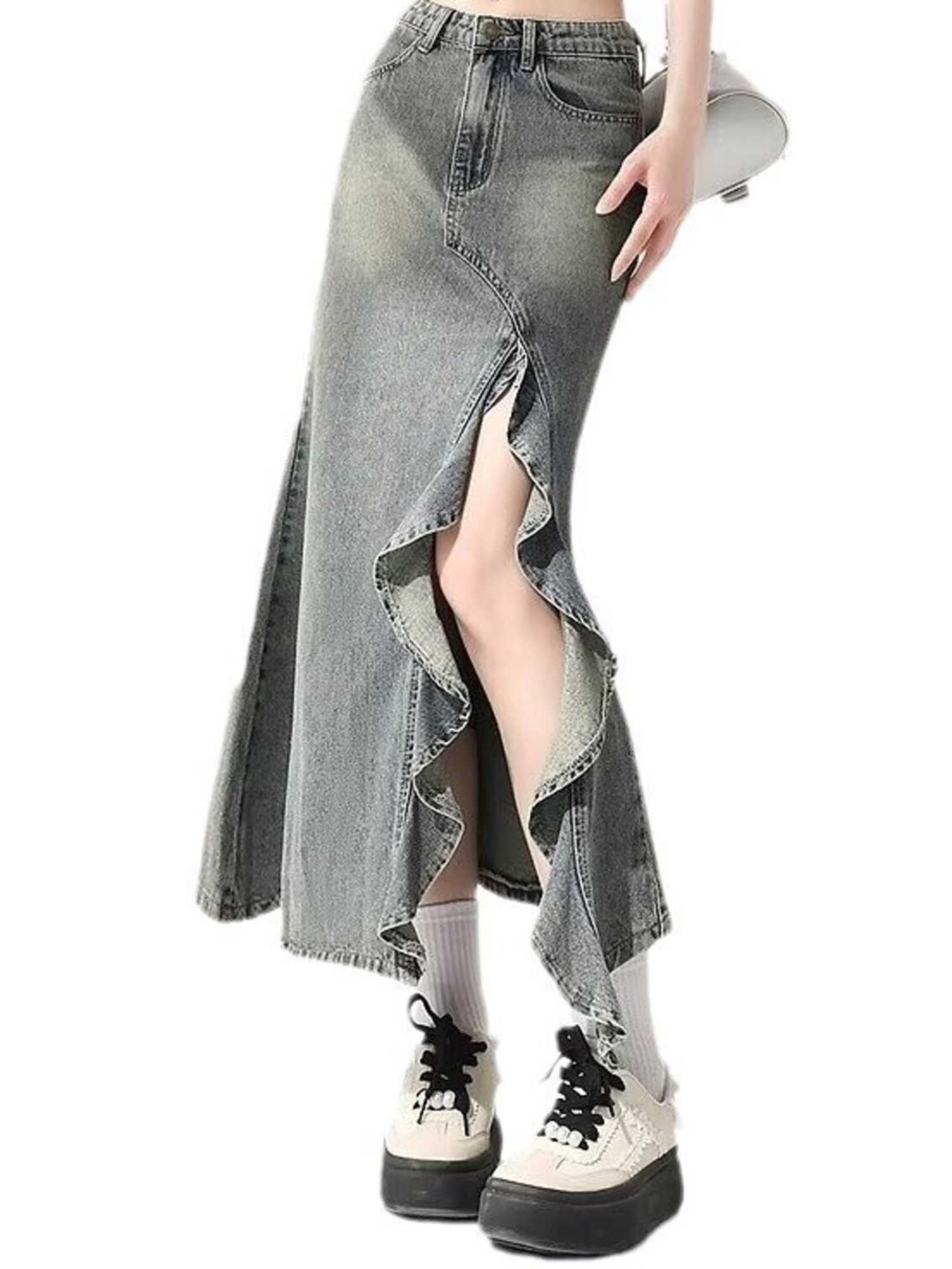 Women's Vintage Washed Denim M - огляд і ціна Denim Skirt Midi Vintage