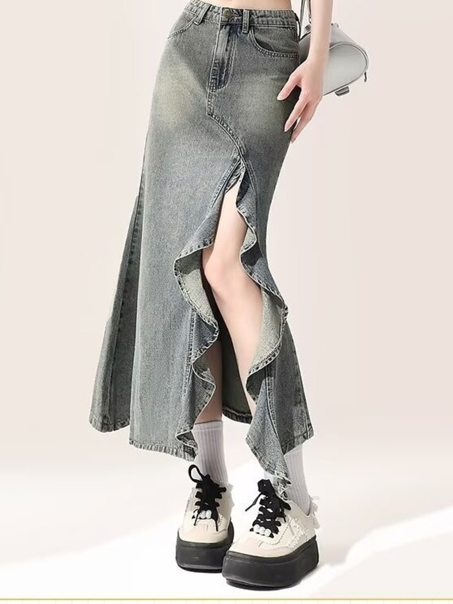 Women's Vintage Washed Denim M - огляд і ціна Denim Skirt Midi Vintage