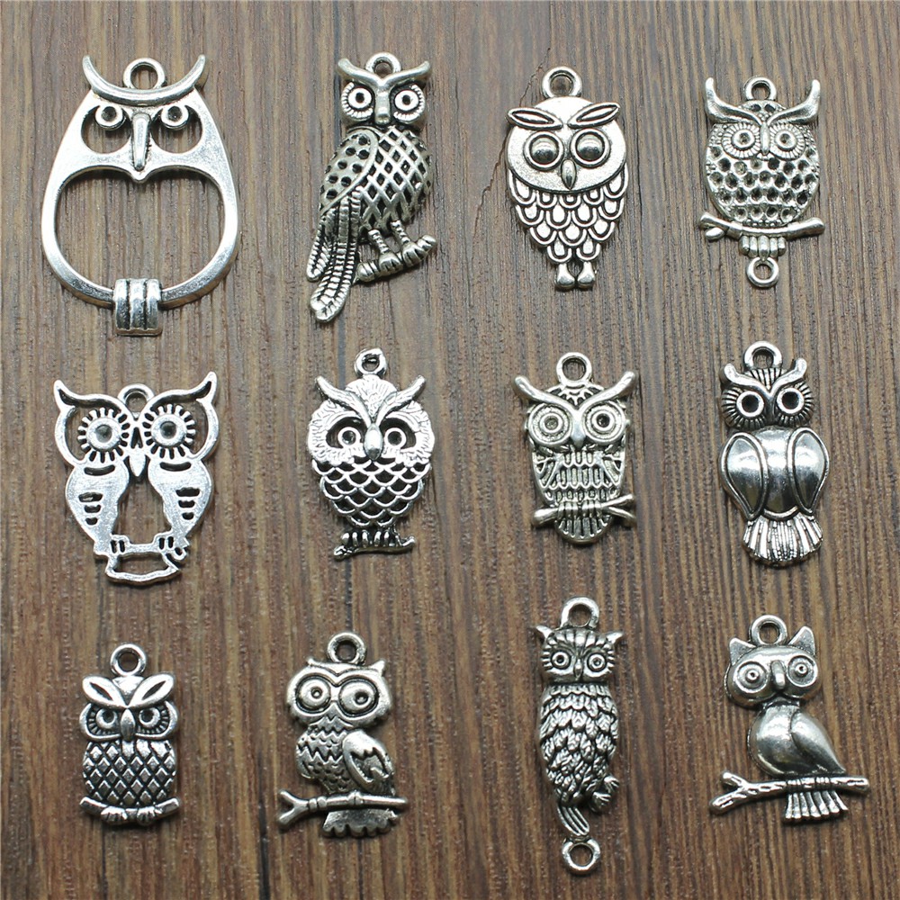 10pcs Charms Owl Antique Silve - огляд і ціна Vintage Urban Fashion