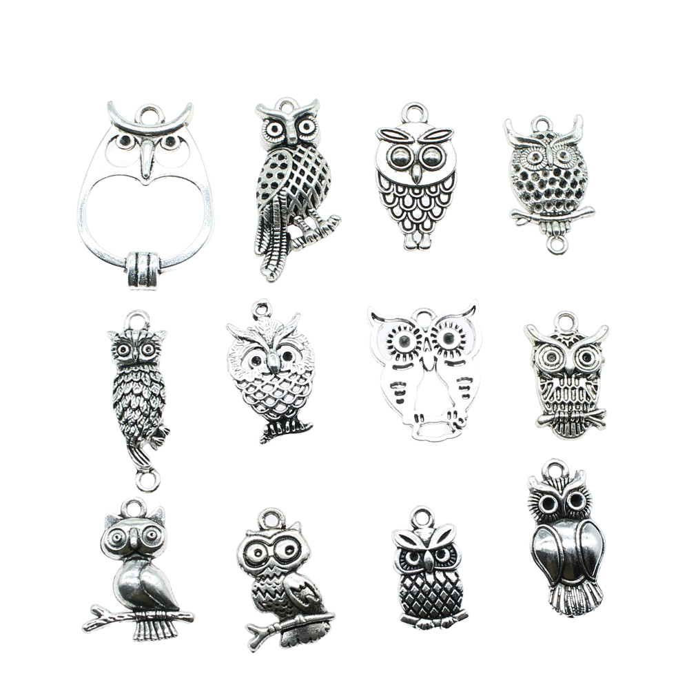 10pcs Charms Owl Antique Silve - огляд і ціна Vintage Urban Fashion