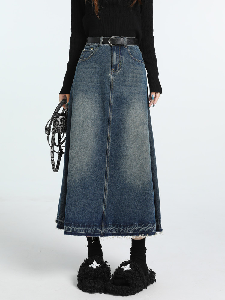High Waist Vintage A-line Jean - огляд і ціна Denim Skirt Midi Vintage