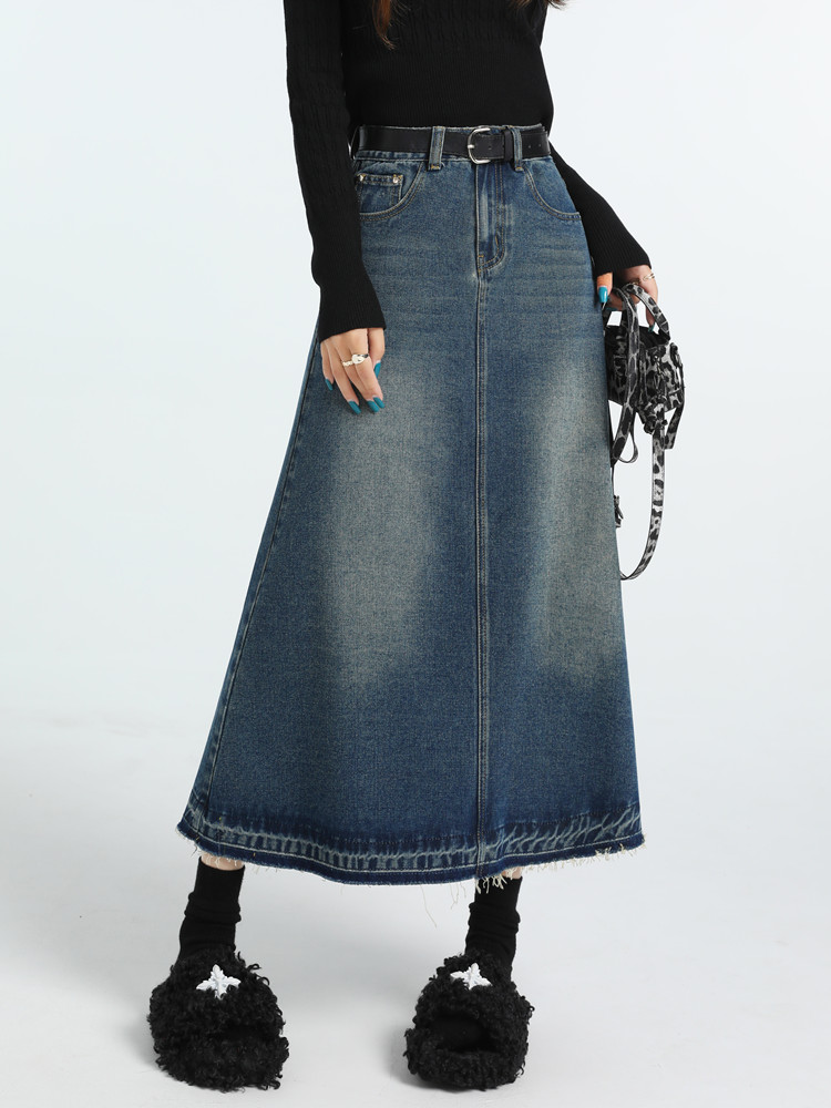 High Waist Vintage A-line Jean - огляд і ціна Denim Skirt Midi Vintage