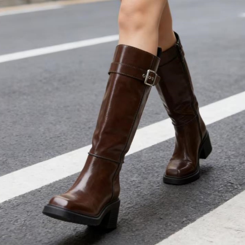 British Style Brown Knee Boots - огляд і ціна Vintage Fashion Design