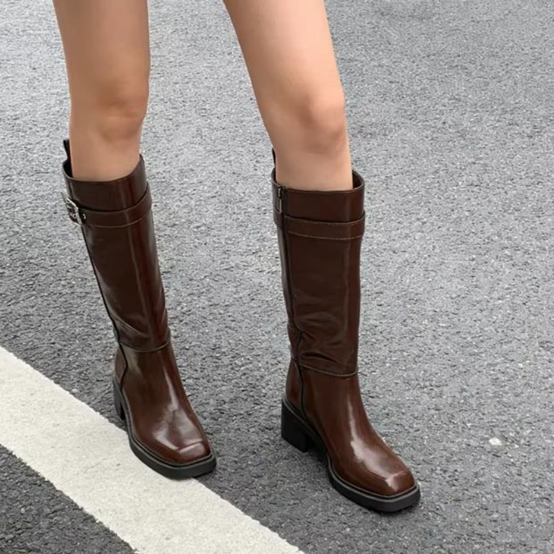 British Style Brown Knee Boots - огляд і ціна Vintage Fashion Design