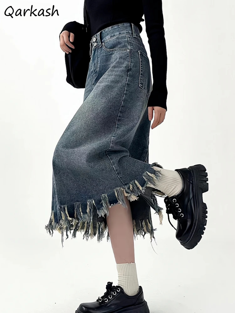 Midi Skirts Women Tassel Vinta - огляд і ціна Denim Skirt Midi Vintage