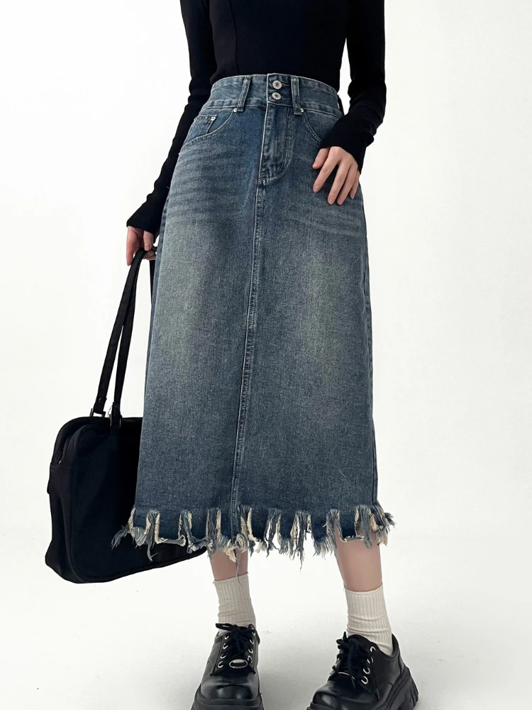 Midi Skirts Women Tassel Vinta - огляд і ціна Denim Skirt Midi Vintage