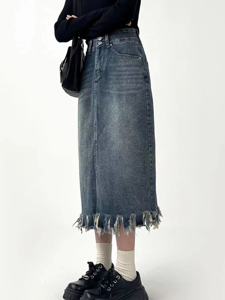 Midi Skirts Women Tassel Vinta - огляд і ціна Denim Skirt Midi Vintage