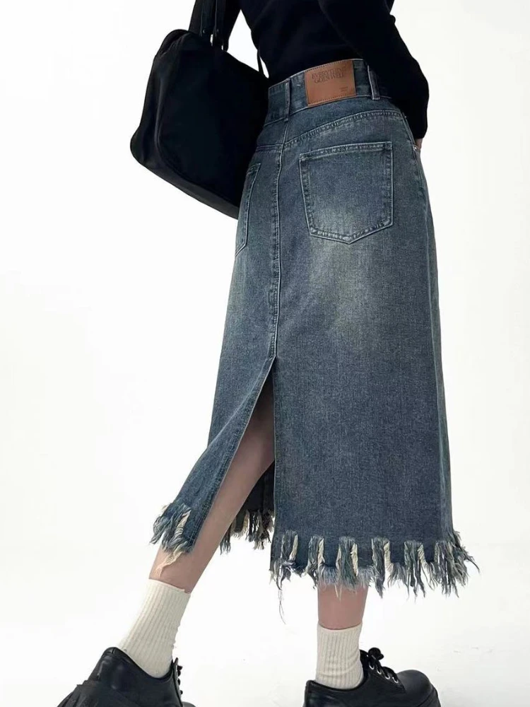 Midi Skirts Women Tassel Vinta - огляд і ціна Denim Skirt Midi Vintage