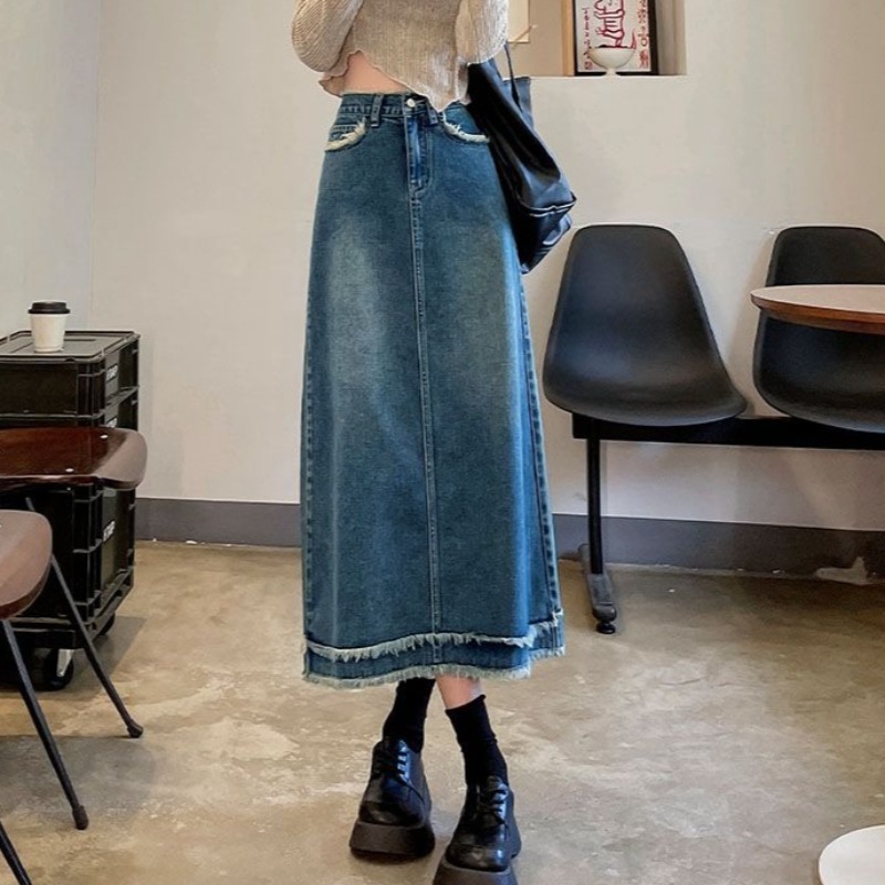 Skirts Women Midi Fashion High - огляд і ціна Denim Skirt Midi Vintage