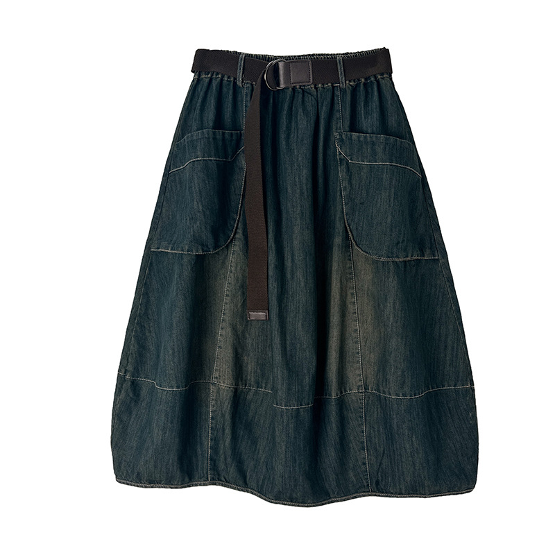 Large Size Denim Skirt With Be - огляд і ціна Denim Skirt Midi Vintage