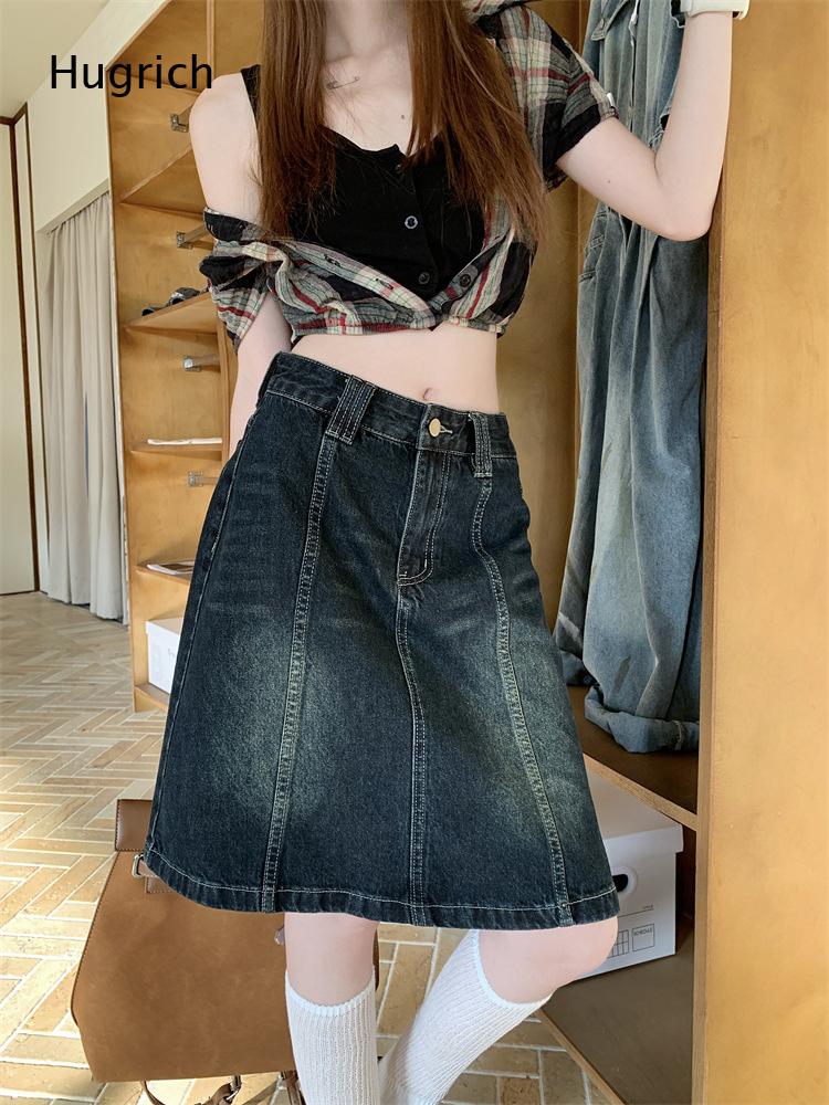 Streetwear Vintage A Line Deni - огляд і ціна Denim Skirt Midi Vintage