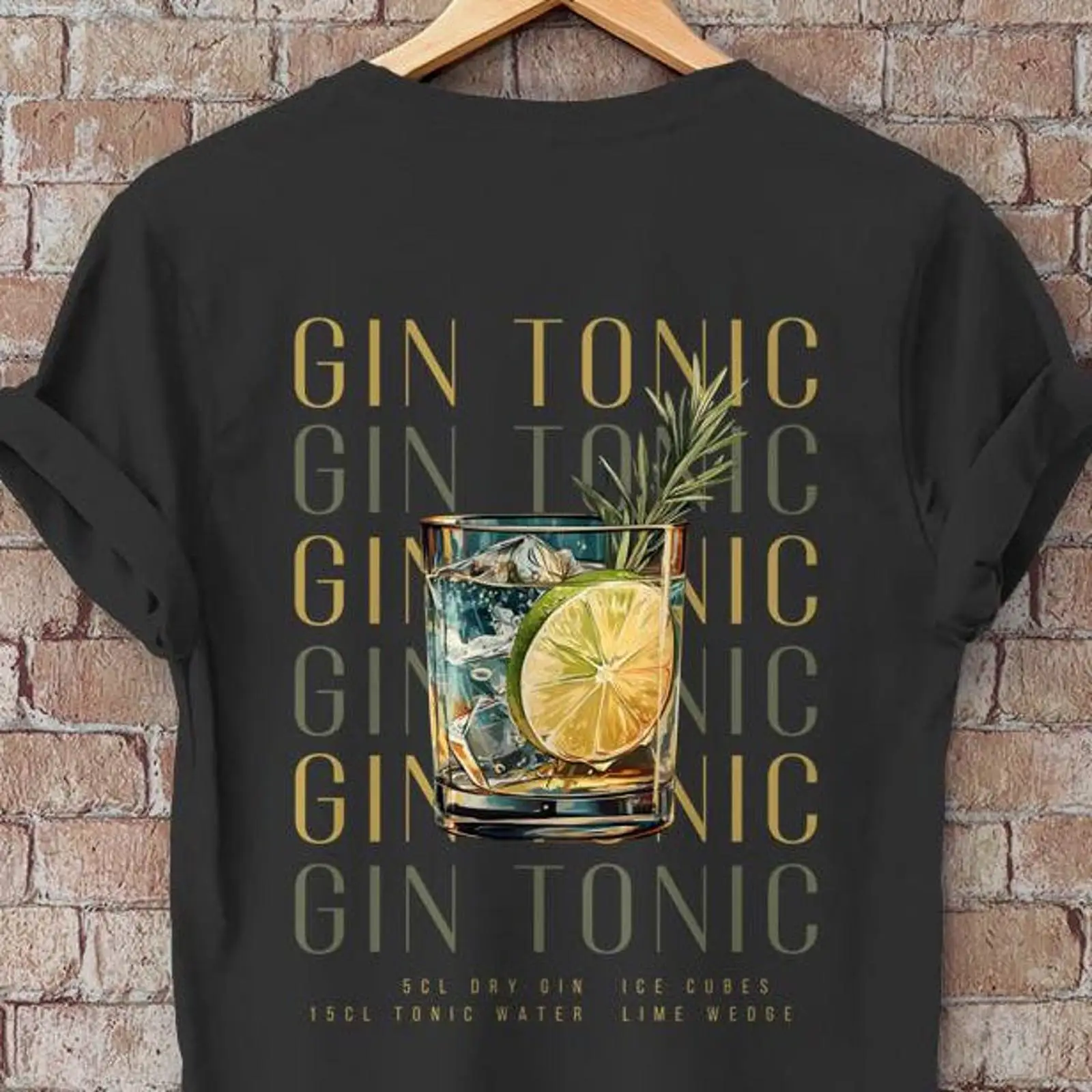 Gin Tonic T Shirt Illustrated  - огляд і ціна Vintage Fashion Illustration