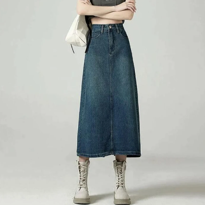 Denim Skirts Women Midi Back-s - огляд і ціна Denim Skirt Midi Vintage
