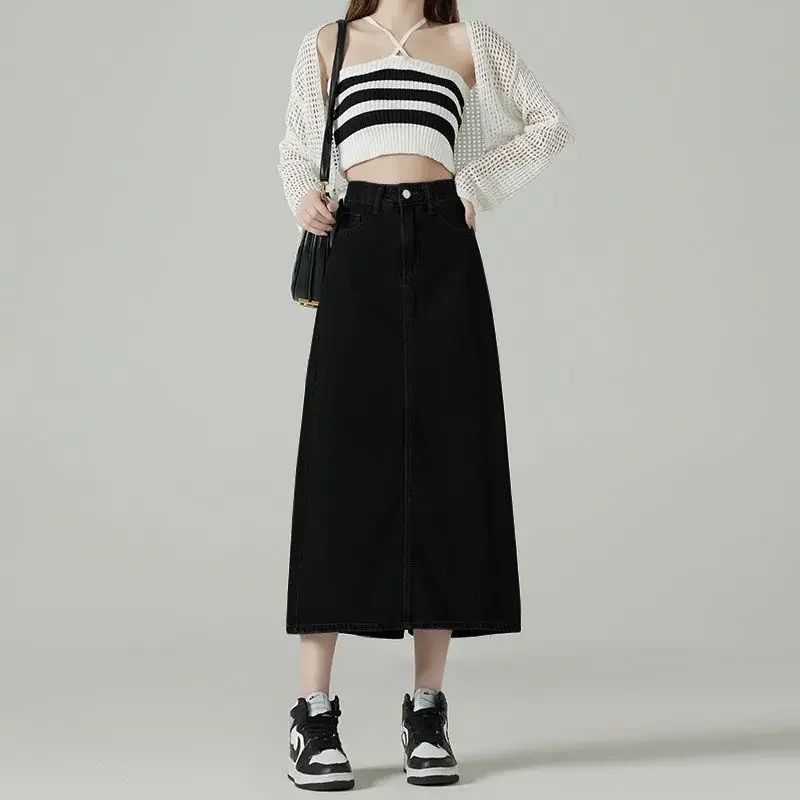 Denim Skirts Women Midi Back-s - огляд і ціна Denim Skirt Midi Vintage