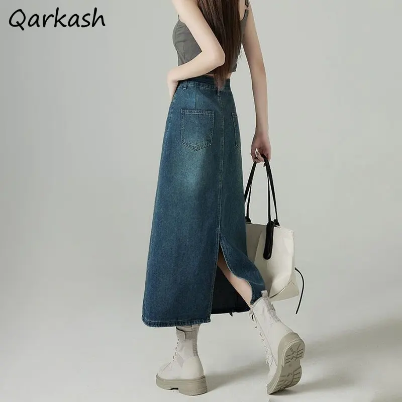 Denim Skirts Women Midi Back-s - огляд і ціна Denim Skirt Midi Vintage