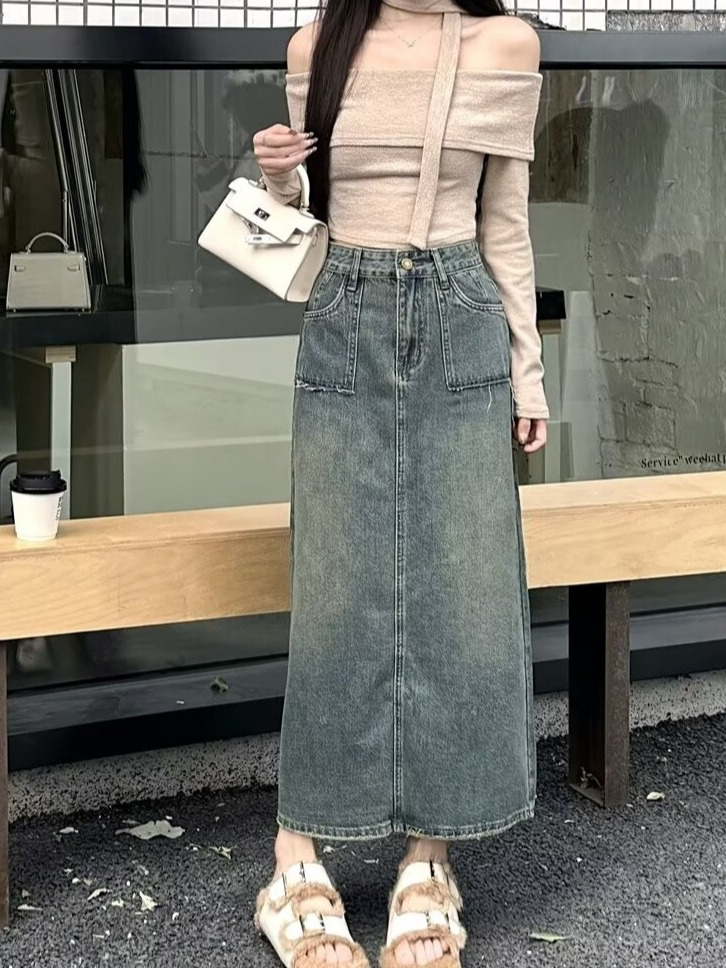 High Waist Midi Denim Skirt Wa - огляд і ціна Denim Skirt Midi Vintage